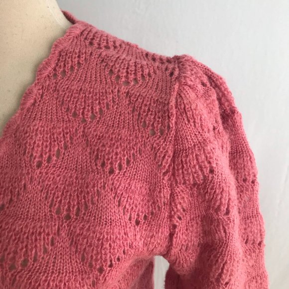 1980s Diane Von Furstenburg Pullover Pink Sweater - Puff Sleeve Sweater - Picture 4 of 6